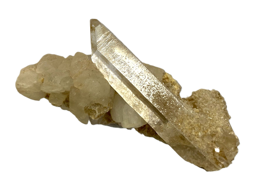 Bergkristall auf Calcit, Weisseck, Lungau, Salzburg, Österreich