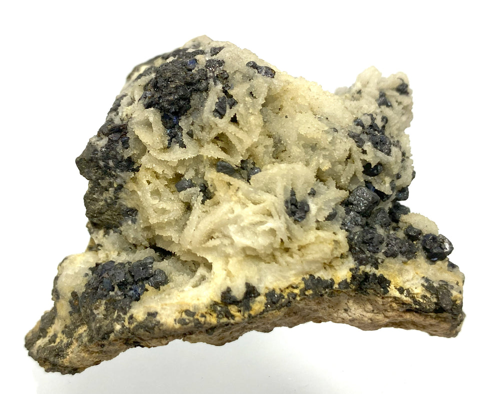 Akanthit, Galenit, Sphalerit, Calcit, Mittelböhmen, Pribram, Tschechien
