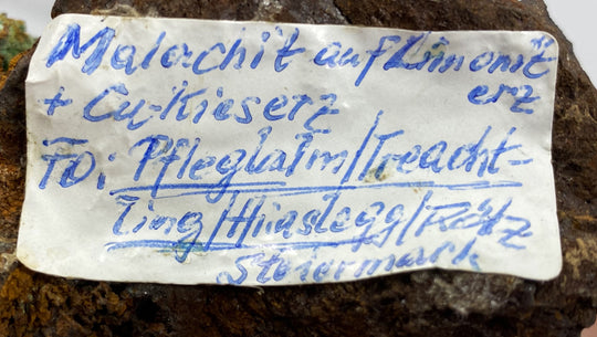 Malachit auf Limonit, Pfleglalm, Hiaslegg, Rötz, Steiermark, Österreich