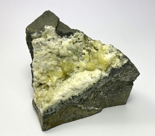 Prehnite, Calcite, Upper New Street Quarry, Paterson, New Jersey, USA
