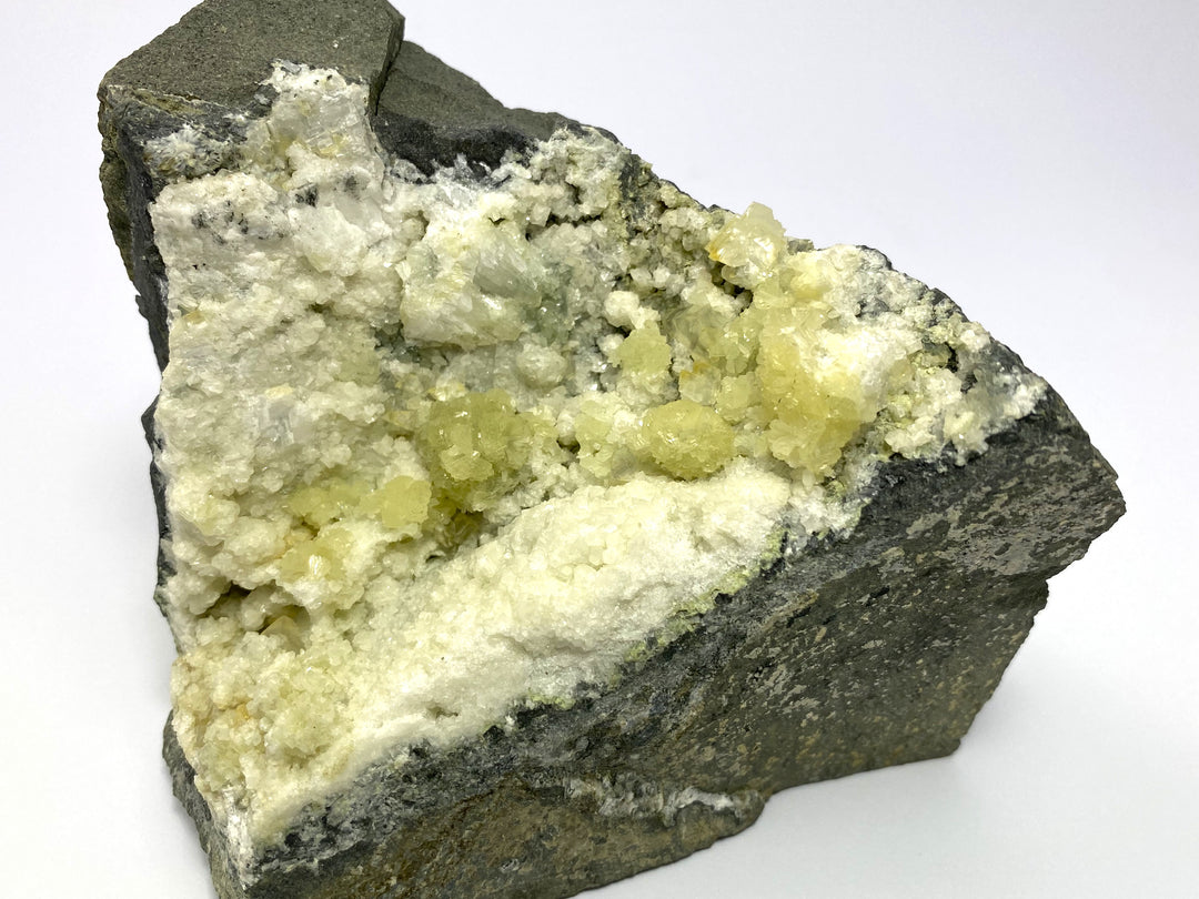 Prehnite, Calcite, Upper New Street Quarry, Paterson, New Jersey, USA